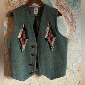 Original Ortega Chimayo New Mexco 100% wool southwest-style vest